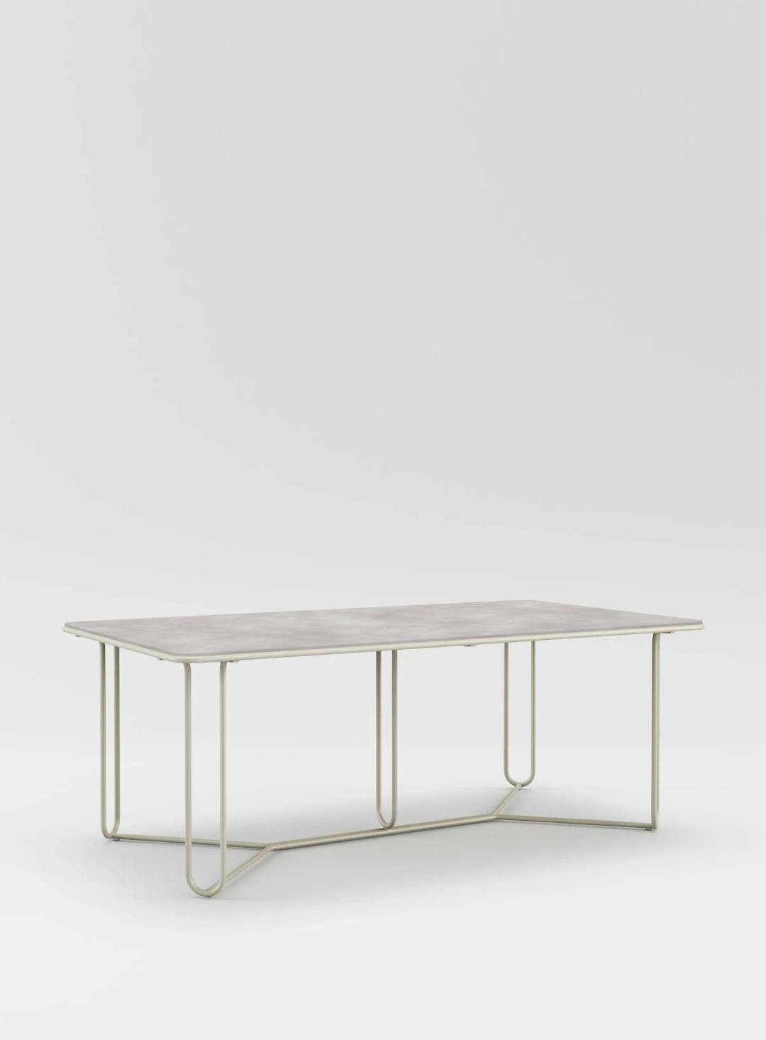 Walter Lamb Aluminum 43" X 77" Rectangular Dining Table, Ceramic Top