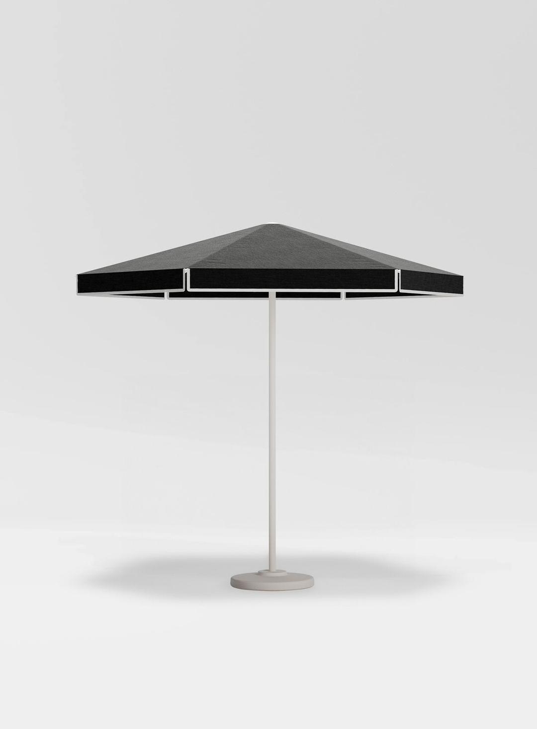 9' Hexagon Umbrella with Valance - Dove